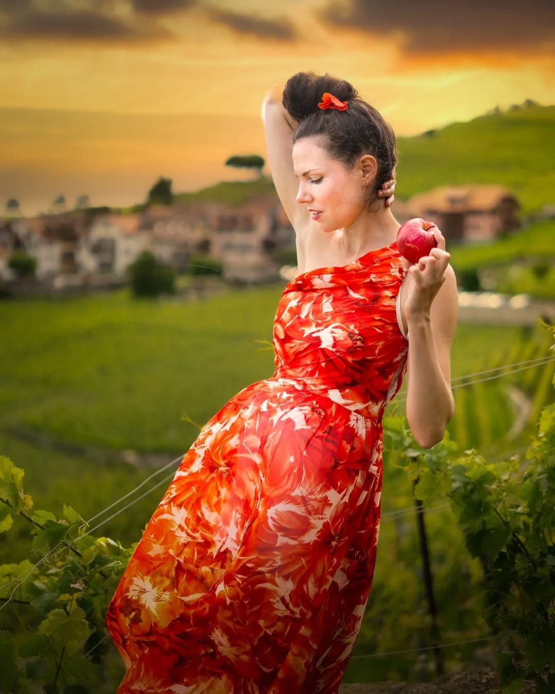 Photo portrait dans les vignes